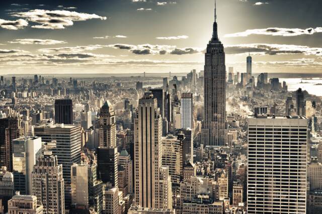 New York Nyc Sky Clouds Decals Office Murals Wall Decor, Vinyl Decals, Stickers, Peel & Stick Vinyl N200 - image 1