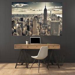 New York Nyc Sky Clouds Decals Office Murals Wall Decor, Vinyl Decals, Stickers, Peel & Stick Vinyl N200 - thumbnail 4