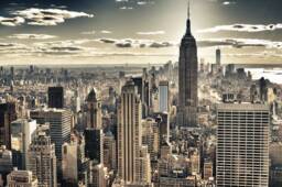 New York Nyc Sky Clouds Decals Office Murals Wall Decor, Vinyl Decals, Stickers, Peel & Stick Vinyl N200 - thumbnail 1