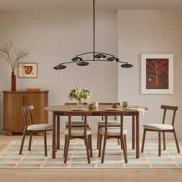 1950's Mid Century Lustre Italian Brass Chandelier 6 Light - Coy Modern Chandelier-Ceiling Fixture - thumbnail 3