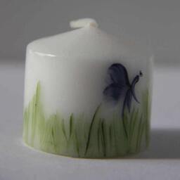 Hand Painted Tea Light Small Votive Candles, Party Favor, Wedding Butterfly - thumbnail 3