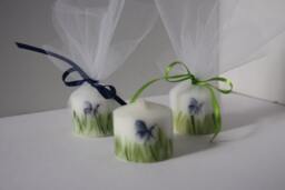Hand Painted Tea Light Small Votive Candles, Party Favor, Wedding Butterfly - thumbnail 1