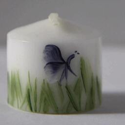 Hand Painted Tea Light Small Votive Candles, Party Favor, Wedding Butterfly - thumbnail 2