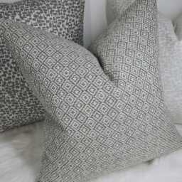 Diamond Weave Geometric Grey Woven Pillow Cover, John Lewis Loha Fabric Cushion Cover Handmade Textured Case - thumbnail 2