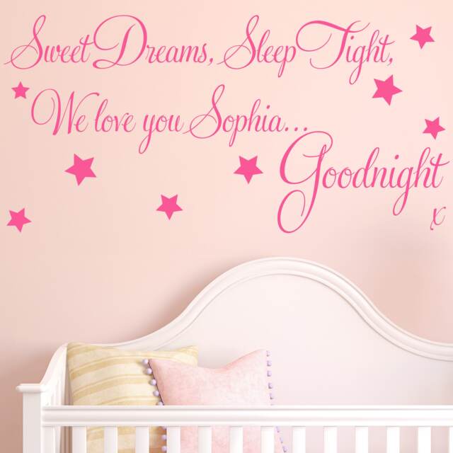 Personalized Sweet Dreams Nursery Wall Decal Girls Bedroom Vinyl Transfer - image 1