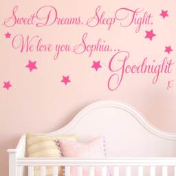 Personalized Sweet Dreams Nursery Wall Decal Girls Bedroom Vinyl Transfer - thumbnail 1