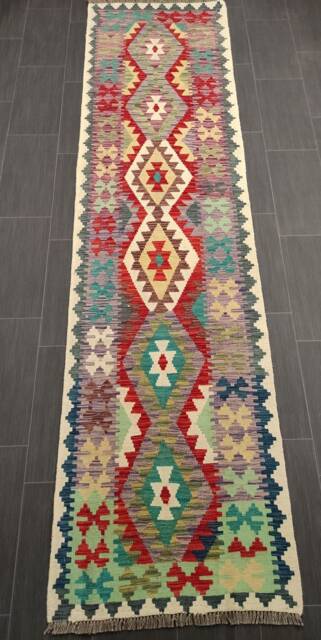 Classic Kilim Runner, Handmade Artisan Afghan Turkish Aztec Sheep Wool Runner Rug 304x78 cm - image 1