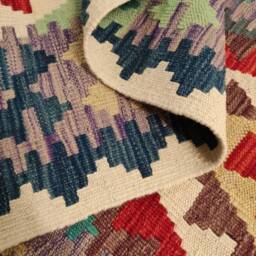 Classic Kilim Runner, Handmade Artisan Afghan Turkish Aztec Sheep Wool Runner Rug 304x78 cm - thumbnail 3