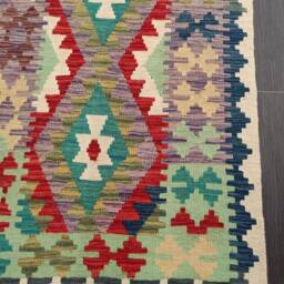 Classic Kilim Runner, Handmade Artisan Afghan Turkish Aztec Sheep Wool Runner Rug 304x78 cm - thumbnail 2