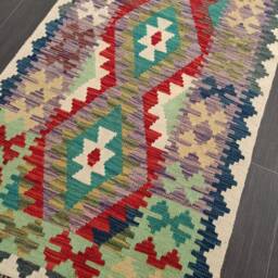 Classic Kilim Runner, Handmade Artisan Afghan Turkish Aztec Sheep Wool Runner Rug 304x78 cm - thumbnail 4