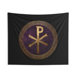"Roman Empire & Byzantine Imperial Chi Rho Symbol Indoor Wall Tapestry 60"" X 50" - thumbnail 2