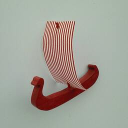 Viking Ship Ornament, Red Hull, Viking Sailing Ship, Christmas Ornament, Wood Ship, Viking, Christmas Tree Ornament, Miniature Ship, Boat - thumbnail 3