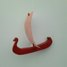 Viking Ship Ornament, Red Hull, Viking Sailing Ship, Christmas Ornament, Wood Ship, Viking, Christmas Tree Ornament, Miniature Ship, Boat - thumbnail 2