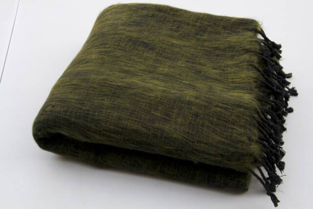 Hand-Loomed Yak Wool Blanket Shawl Nepal Travel Wrap - image 1