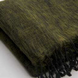 Hand-Loomed Yak Wool Blanket Shawl Nepal Travel Wrap - thumbnail 2