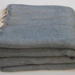 Hand-Loomed Yak Wool Blanket Shawl Nepal Travel Wrap - thumbnail 3
