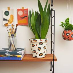 Large Leopard Print Hand Painted Plant Pot - thumbnail 2