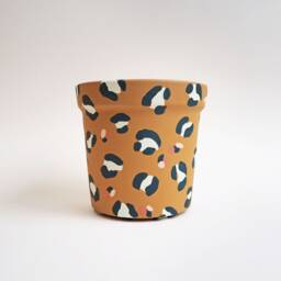 Large Leopard Print Hand Painted Plant Pot - thumbnail 3
