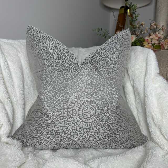 Art Mosaic Cushion Cover, Silver Grey Scatter Pillow Throw Double Sided, Prestigious Textiles Fabric, Luxury Home Interior - image 1