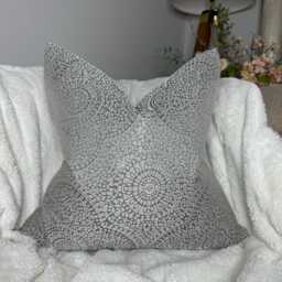 Art Mosaic Cushion Cover, Silver Grey Scatter Pillow Throw Double Sided, Prestigious Textiles Fabric, Luxury Home Interior - thumbnail 1