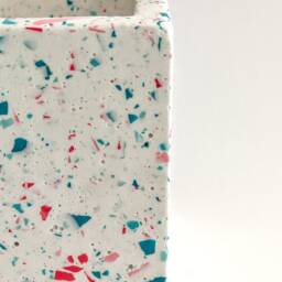Handmade Terrazzo Plant Pot Square Jesmonite Planter, Modern Home Decor - thumbnail 4