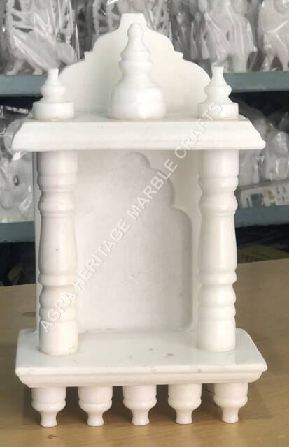 "Handmade Marble Mini Pooja Temple Religious Home Decor - 10""x6" - image 1