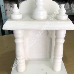 "Handmade Marble Mini Pooja Temple Religious Home Decor - 10""x6" - thumbnail 2