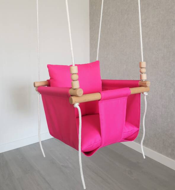 Pink Baby Swing, Weatherproof Indoor Outdoor Swing - image 1