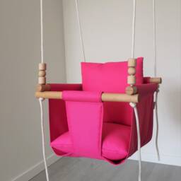 Pink Baby Swing, Weatherproof Indoor Outdoor Swing - thumbnail 3