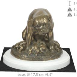Rottweiler, Dog On White Wooden Base Statue, Limited Edition, Artdog - thumbnail 4