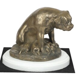Rottweiler, Dog On White Wooden Base Statue, Limited Edition, Artdog - thumbnail 2