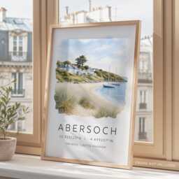 Abersoch Art Print, North Wales Travel Coastal Ll??n Peninsula, Welsh Poster, Home Decor - thumbnail 3