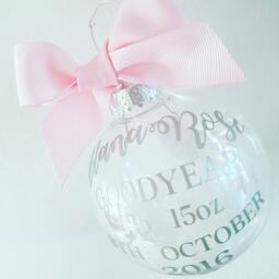 Personalised Christmas Bauble, Baby's First Christmas, Memorial Ornament - thumbnail 4