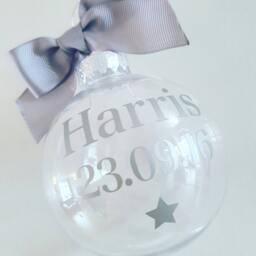 Personalised Christmas Bauble, Baby's First Christmas, Memorial Ornament - thumbnail 2