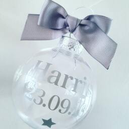 Personalised Christmas Bauble, Baby's First Christmas, Memorial Ornament
