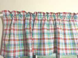 Colorful Plaid Valance ~ Kids Room Playroom - thumbnail 1