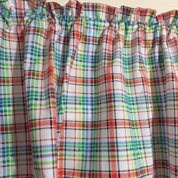 Colorful Plaid Valance ~ Kids Room Playroom - thumbnail 3