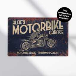 Personalised Classic Motorcycle Sign - Custom Metal Motorbike Garage Decor Retro Workshop Wall Art in A5, A4, A3 - thumbnail 2