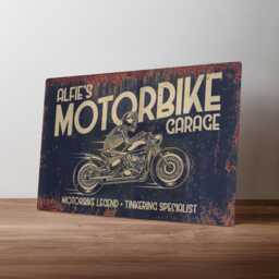 Personalised Classic Motorcycle Sign - Custom Metal Motorbike Garage Decor Retro Workshop Wall Art in A5, A4, A3 - thumbnail 1