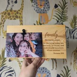 Family Definition Photo Holder Engraved Wood Christian Gift - thumbnail 3