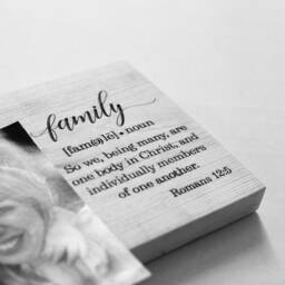 Family Definition Photo Holder Engraved Wood Christian Gift - thumbnail 2