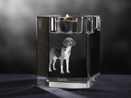 Harrier, Crystal Candlestick With Dog, Souvenir, Decoration, Limited Edition, Collection - thumbnail 1