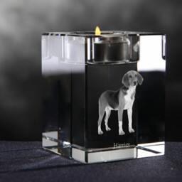 Harrier, Crystal Candlestick With Dog, Souvenir, Decoration, Limited Edition, Collection - thumbnail 2