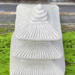 Concrete Pagoda Statue Stone Sculpture Oriental Temple Figure Japanese Outdoor Decor Handmade Zen Garden Art Lover Gift - thumbnail 4