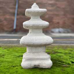 Concrete Pagoda Statue Stone Sculpture Oriental Temple Figure Japanese Outdoor Decor Handmade Zen Garden Art Lover Gift - thumbnail 3