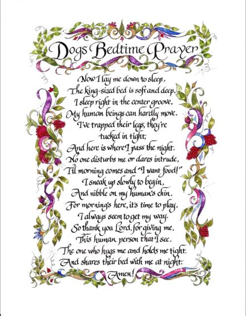 Dogs Bedtime Prayer Art Print, Dog Lover Gift - 8.5x11 - image 1