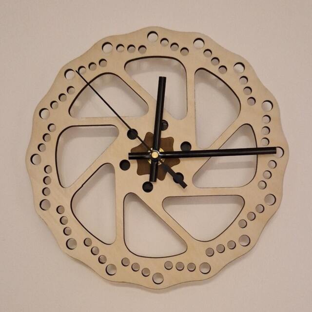 Handmade Birch Plywood Cycling Disc Brake Clock - Gift For Cyclists - image 1