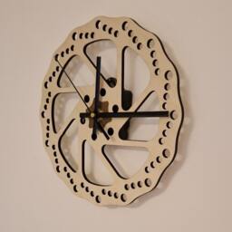 Handmade Birch Plywood Cycling Disc Brake Clock - Gift For Cyclists - thumbnail 2