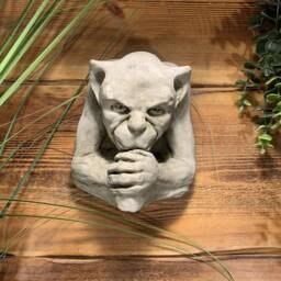 stone Garden Gargoyle Gremlin Wall Plaque Hanger Ornament - thumbnail 2
