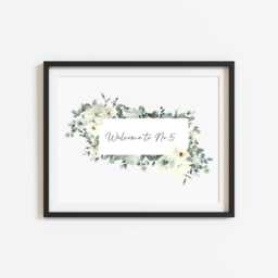 Personalised Welcome Home Print Floral Watercolour Wall Art - Unframed - thumbnail 3